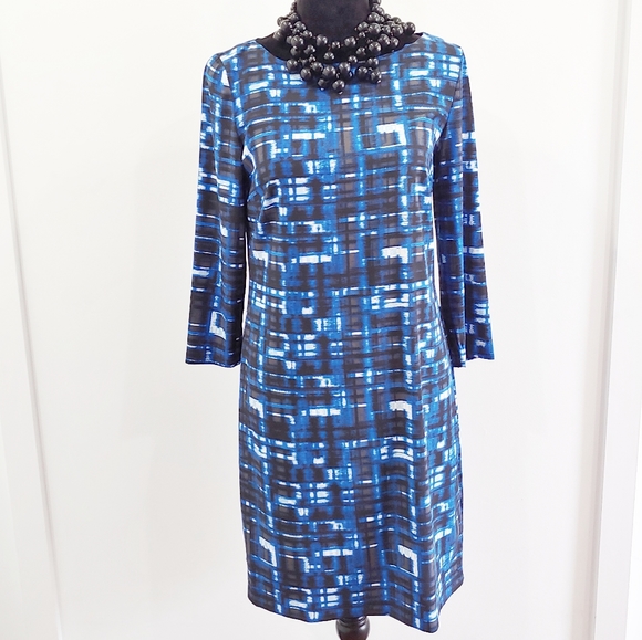 A/X Armani Exchange Dresses & Skirts - Armani Exchange Blue Long Sleeve Plaid Dress 4
